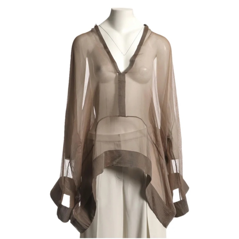 Haider Ackermann Sheer Brown Blouse